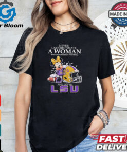 Official Mickey Mouse Never Underestimate A Woman Who Understands Football And Love LSU Tigers Shirt