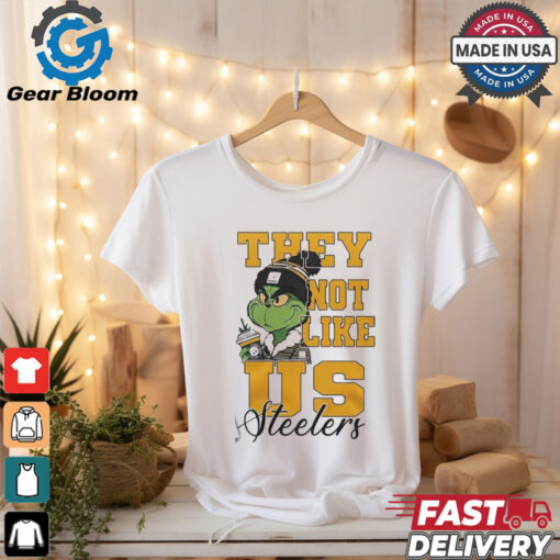 Official Pittsburgh Steelers Grinch They Not Like Us Steelers White Version T Shirt