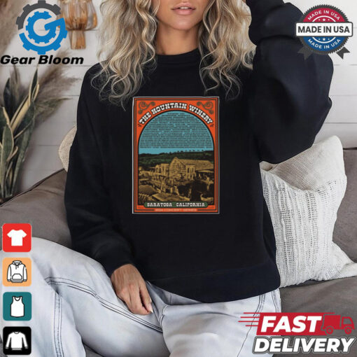 Official Poster The Mountain Winery Saratoga CA 2024 Concert Series t shirt