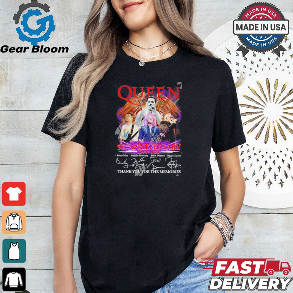 Official Queen 55th Anniversary 1970 – 2025 Thank You For The Memories T Shirt Official Queen 55th Anniversary 1970 – 2025 Thank You For The Memories T Shirt