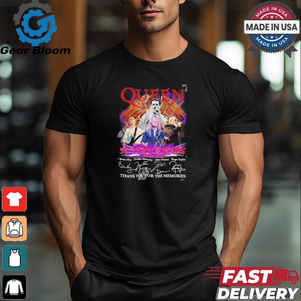 Official Queen 55th Anniversary 1970 – 2025 Thank You For The Memories T Shirt Official Queen 55th Anniversary 1970 – 2025 Thank You For The Memories T Shirt