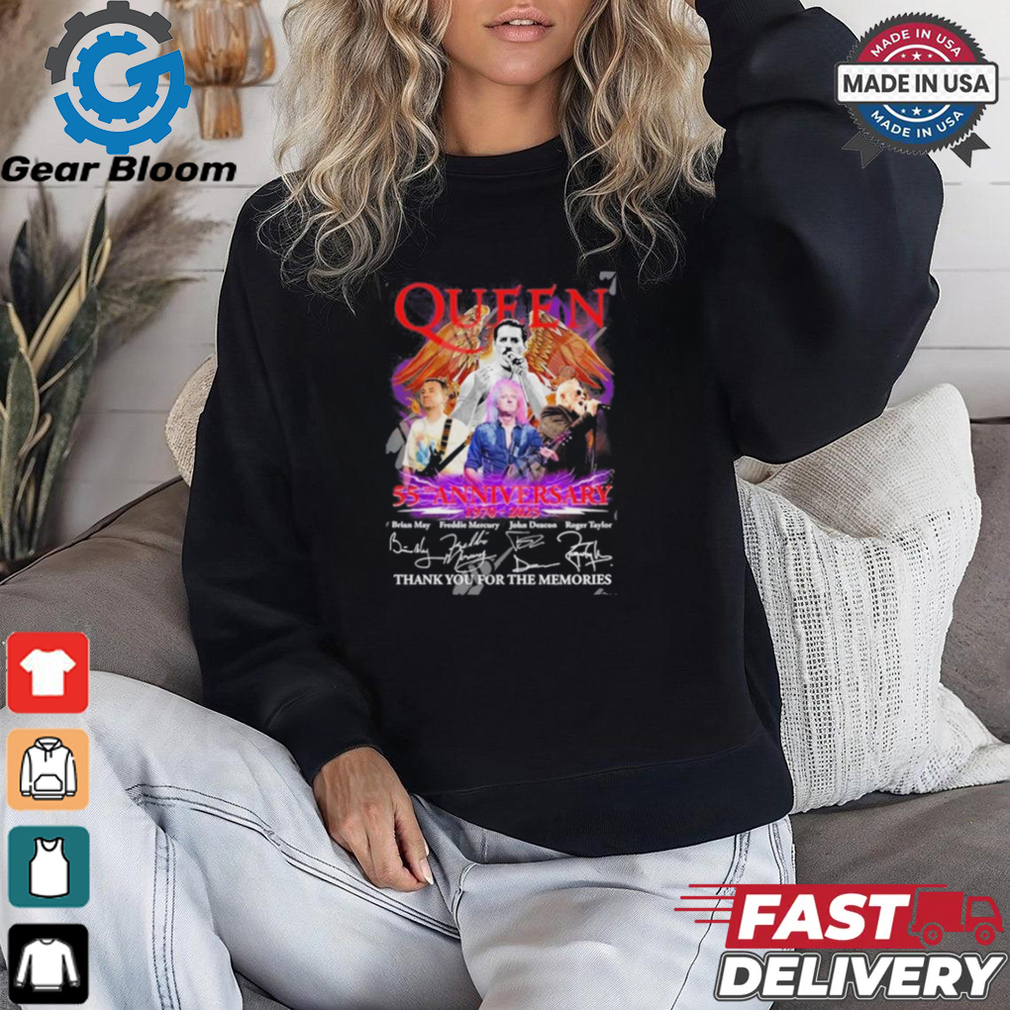 Official Queen 55th Anniversary 1970 – 2025 Thank You For The Memories T Shirt Official Queen 55th Anniversary 1970 – 2025 Thank You For The Memories T Shirt