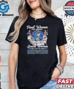 Official Real women love baseball smart women love the Milwaukee Brewers 2024 season players signatures shirt