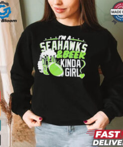 Official Seattle Seahawks I’m a Seahawks and beer kinda girl shirt