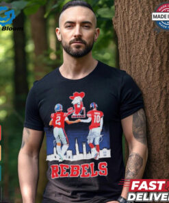 Ole Miss Rebels Jaxson Dart And Eli Manning Rebels City Signatures T shirts