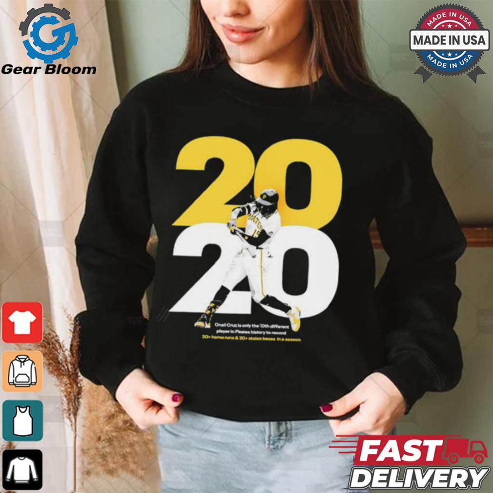 Oneil Cruz is the 10th different player in Pirates history to record 20 home runs and 20 stolen bases in a season shirt Oneil Cruz is the 10th different player in Pirates history to record 20 home runs and 20 stolen bases in a season shirt