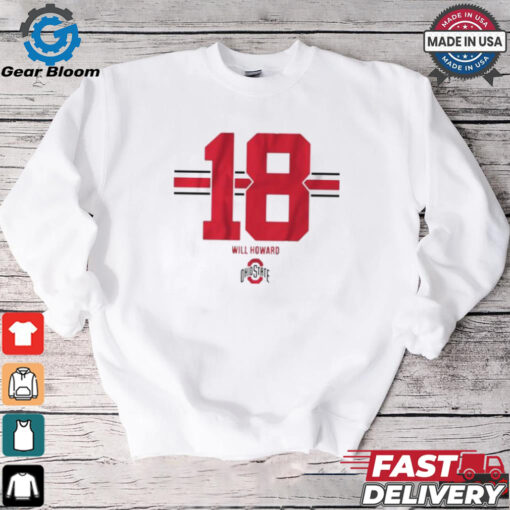 Osu Football Will Howard 18 Stripe T shirt