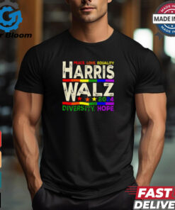 Peace love equality Harris Walz 2024 diversity hope shirt