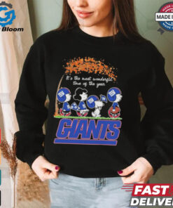 Peanuts Characters X New York Giants It’s The Most Wonderful Time Of The Year Shirt