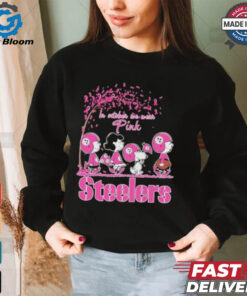 Peanuts Characters X Pittsburgh Steelers Together, We Can Create A Future Without Breast Cancer Shirt