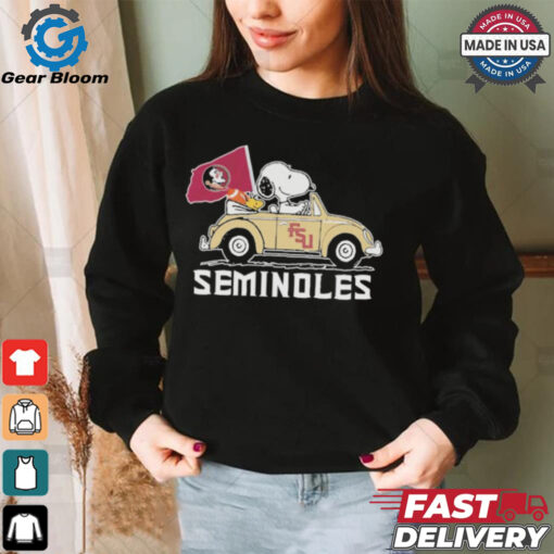 Peanuts Snoopy And Woodstock X Florida State Seminoles On Car 2024 Shirt