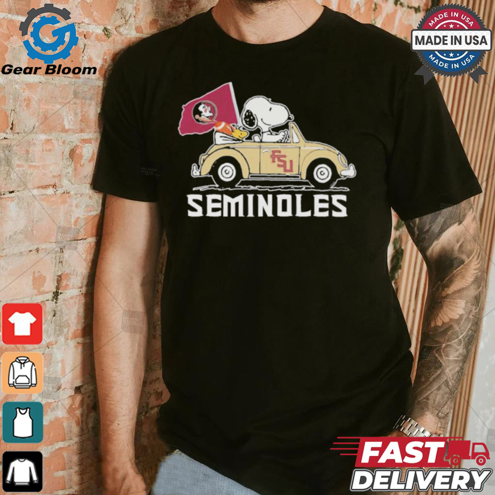 Peanuts Snoopy And Woodstock X Florida State Seminoles On Car 2024 Shirt Peanuts Snoopy And Woodstock X Florida State Seminoles On Car 2024 Shirt