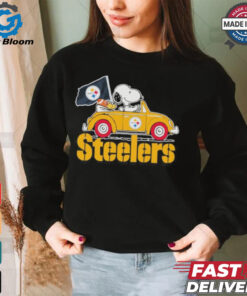 Peanuts Snoopy And Woodstock X Pittsburgh Steelers On Car Shirt