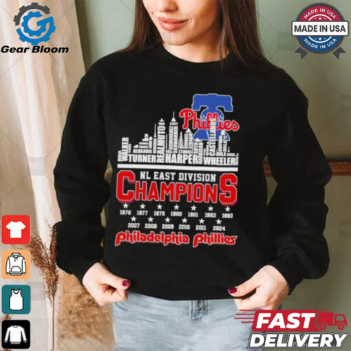 Philadelphia Phillies Skyline Players Name 2024 NL East Champions Shirt