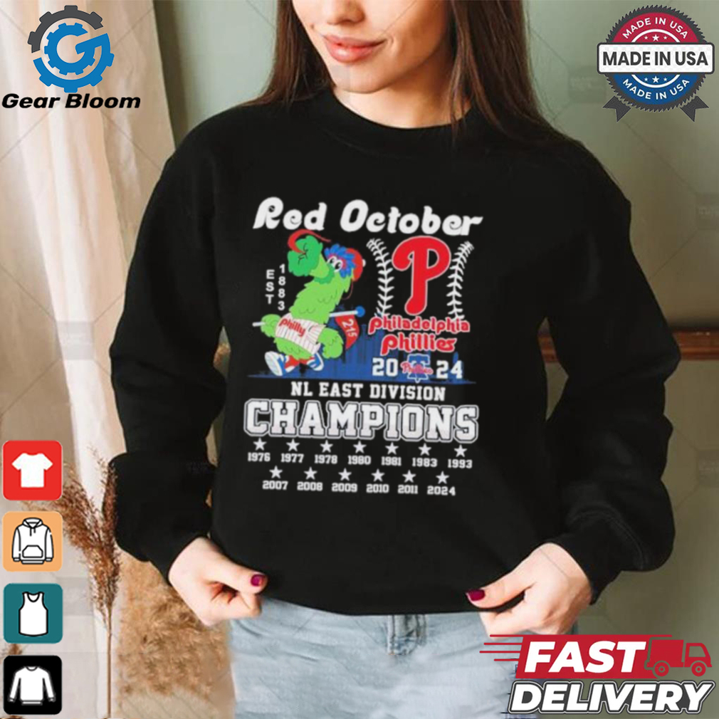 Phillie Phanatic Red October 2024 NL East Division Champions Philadelphia Phillies Shirt Phillie Phanatic Red October 2024 NL East Division Champions Philadelphia Phillies Shirt