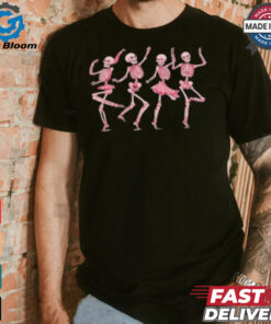 Pink Dancing Skeleton Teacher T Shirt