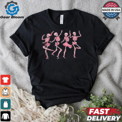 Pink Dancing Skeleton Teacher T Shirt