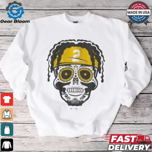 Pittsburgh Steelers Justin Fields Jersey Skull T shirt