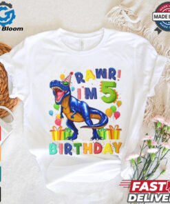 Rawr Im 5 5Th Birthday Party Rex Dinosaur Boys shirt