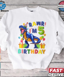 Rawr Im 5 5Th Birthday Party Rex Dinosaur Boys shirt