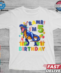 Rawr Im 5 5Th Birthday Party Rex Dinosaur Boys shirt