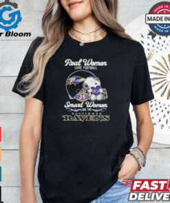 Real Women Love Football Smart Women Love The Baltimore Ravens X Snoopy Shirt