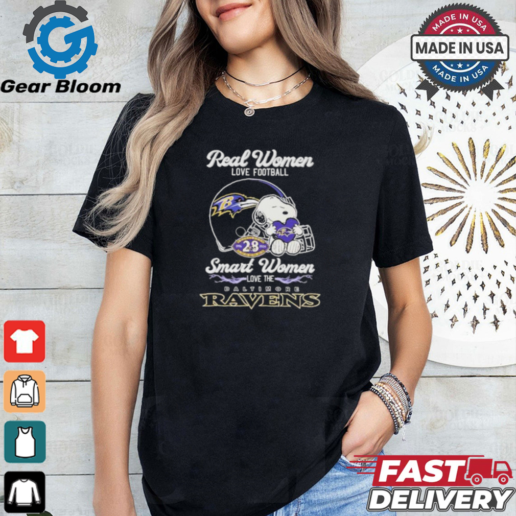 Real Women Love Football Smart Women Love The Baltimore Ravens X Snoopy Shirt Real Women Love Football Smart Women Love The Baltimore Ravens X Snoopy Shirt