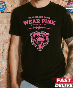 Real bears fans wear pink October 2024 Chicago Bears shirt