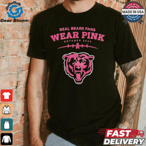 Real bears fans wear pink October 2024 Chicago Bears shirt