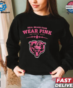 Real bears fans wear pink October 2024 Chicago Bears shirt