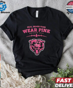 Real bears fans wear pink October 2024 Chicago Bears shirt