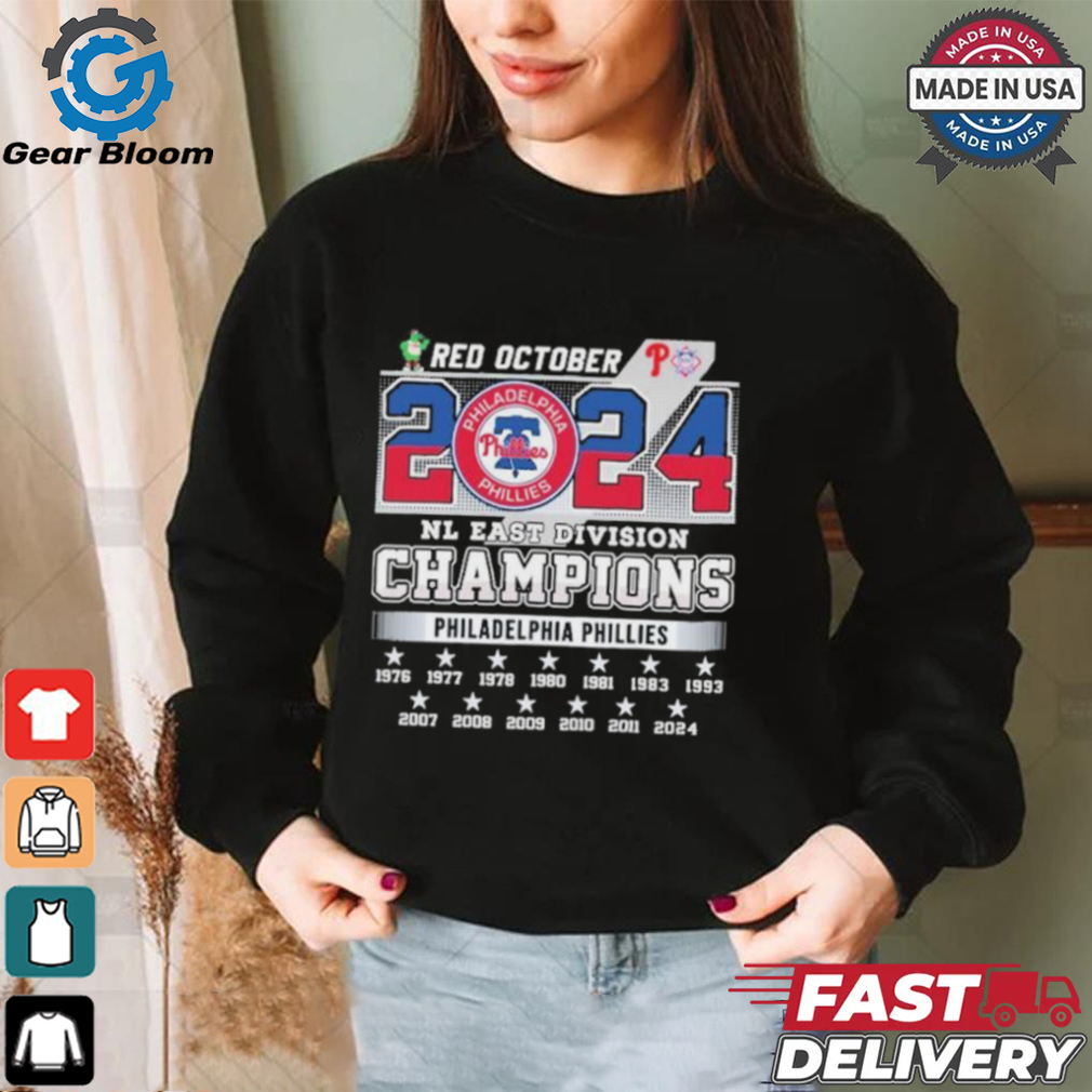 Red October 2024 NL East Division Champions Philadelphia Phillies Shirt Red October 2024 NL East Division Champions Philadelphia Phillies Shirt