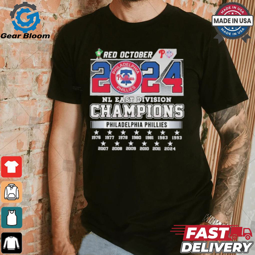 Red October 2024 NL East Division Champions Philadelphia Phillies Shirt Red October 2024 NL East Division Champions Philadelphia Phillies Shirt