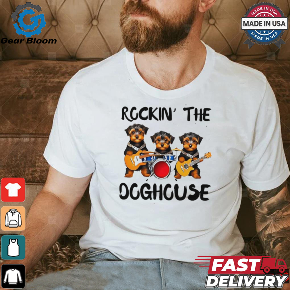Rockin’ the Doghouse Yorkipoo Puppy Band Rock n’ Roll Dog Design shirt Rockin’ the Doghouse Yorkipoo Puppy Band Rock n’ Roll Dog Design shirt