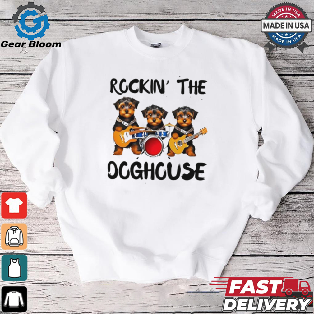 Rockin’ the Doghouse Yorkipoo Puppy Band Rock n’ Roll Dog Design shirt Rockin’ the Doghouse Yorkipoo Puppy Band Rock n’ Roll Dog Design shirt