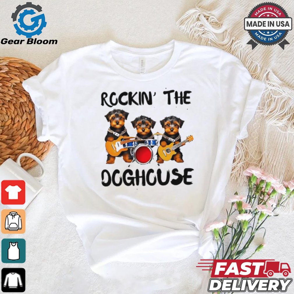 Rockin’ the Doghouse Yorkipoo Puppy Band Rock n’ Roll Dog Design shirt Rockin’ the Doghouse Yorkipoo Puppy Band Rock n’ Roll Dog Design shirt