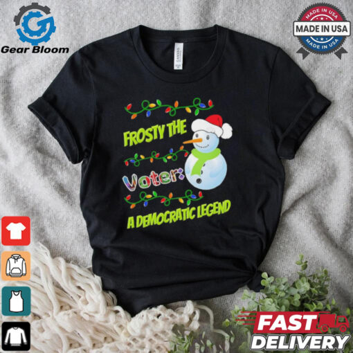 Santa snowman frosty the voter a democratic legend Merry Christmas election shirt