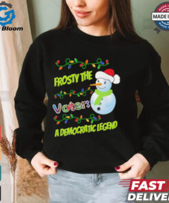 Santa snowman frosty the voter a democratic legend Merry Christmas election shirt