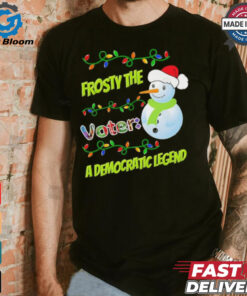 Santa snowman frosty the voter a democratic legend Merry Christmas election shirt