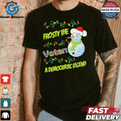 Santa snowman frosty the voter a democratic legend Merry Christmas election shirt