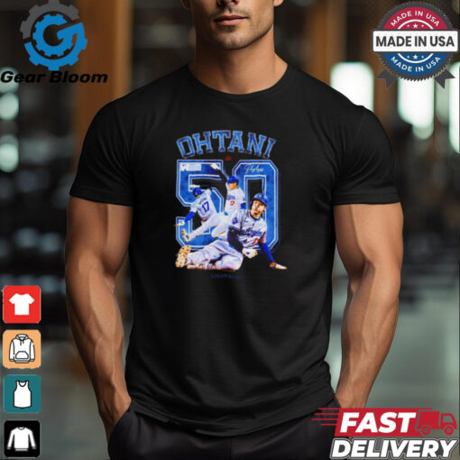 Shohei Ohtani Los Angeles Dodgers MLB 50 Stolen Bases Signature Graphic t shirt