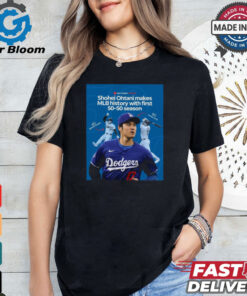 Shohei Ohtani Makes MLB History With First 50 50 Season Poster t shirt