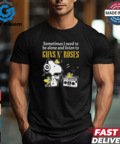 Snoopy And Woodstock Sometimes I Need To Be Alone And Listen To Guns N’ Roses shirt