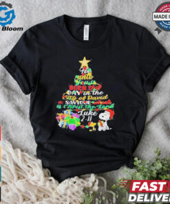 Snoopy for unto you is born this day in the city of david a saviour which is Christian Merry Christmas shirt