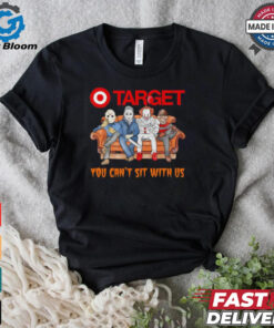 Target club you can’t sit with us Voorhees Myers Pennywise and Krueger Halloween shirt