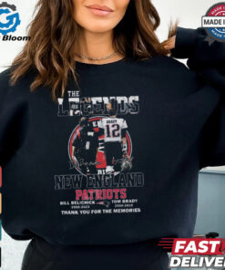 The Legends New England Patriots Bill Belichick And Tom Brady Thank You For The Memories Signatures Shirt