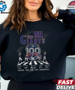The New York Giants 100 Seasons Thank You For The Memories T Shirt