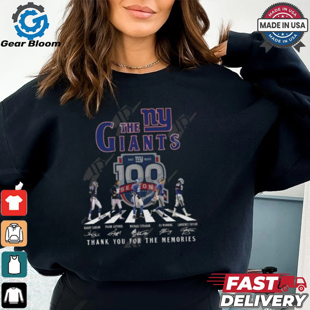 The New York Giants 100 Seasons Thank You For The Memories T Shirt The New York Giants 100 Seasons Thank You For The Memories T Shirt