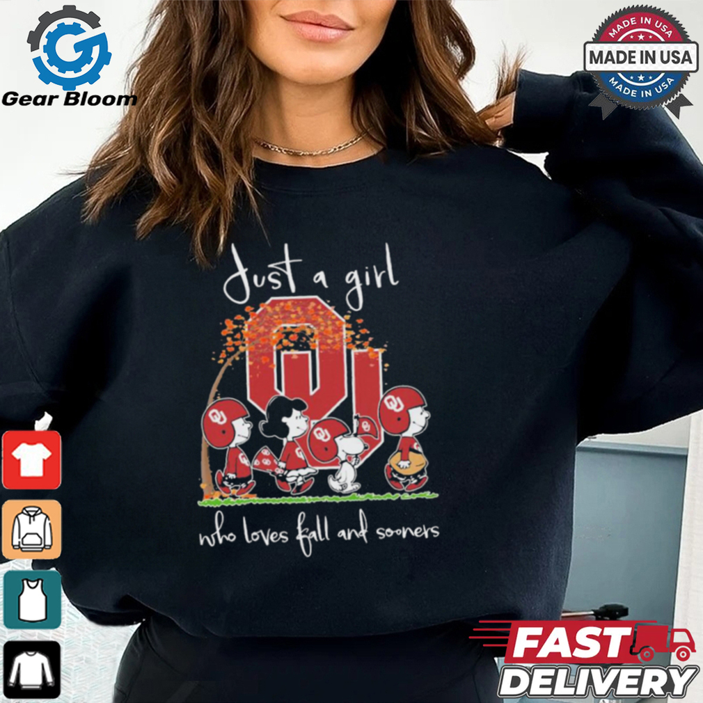 The Peanuts Walking Just A Girl Who Love Fall And University Of Oklahoma Shirt The Peanuts Walking Just A Girl Who Love Fall And University Of Oklahoma Shirt