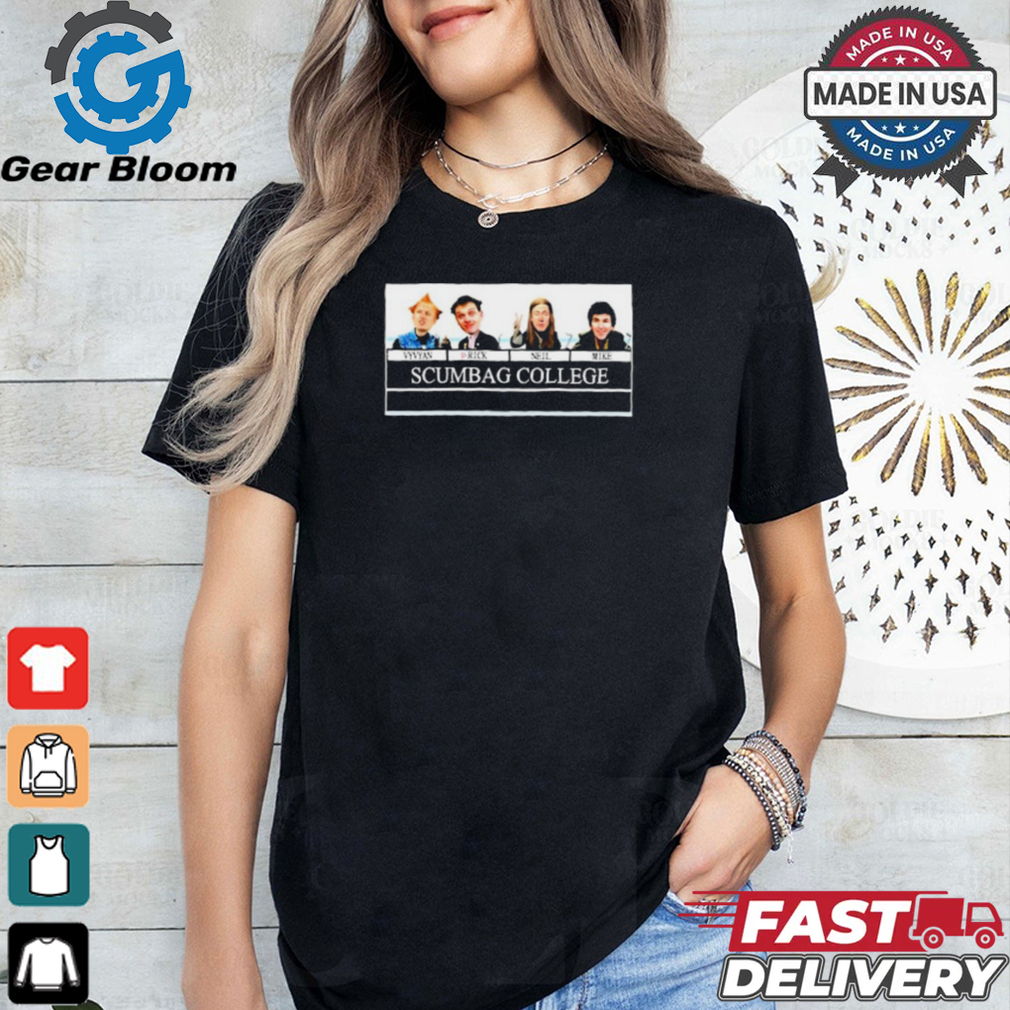 Tmcpoetry Vyvyan Prick Neil Mike Scumbag College t shirt Tmcpoetry Vyvyan Prick Neil Mike Scumbag College t shirt